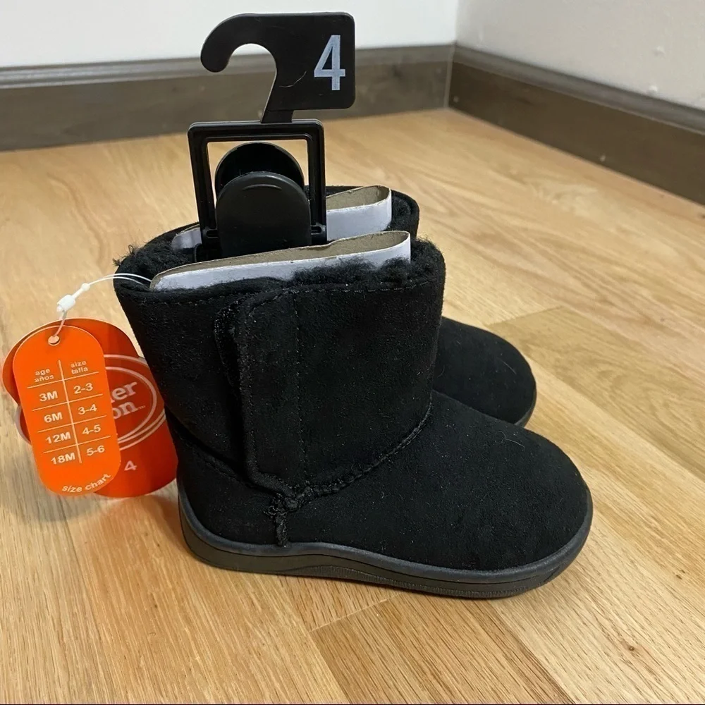 Black Ankle Boots NWT Sz 4 Baby Kids Girls
